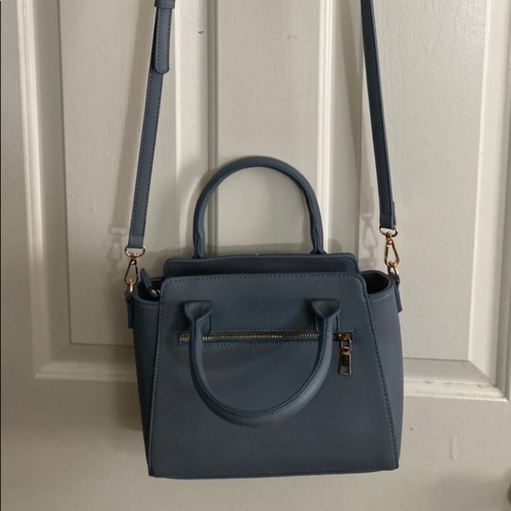 Blue Vegan Leather Purse